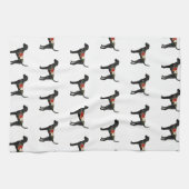 Linge De Cuisine Plott Hound Chien race Boho Floral Silhouette (Horizontal)