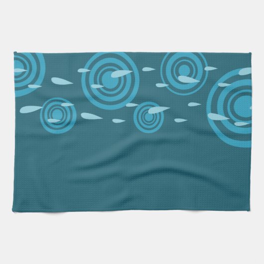 Linge De Cuisine Pluie bleue (Horizontal)