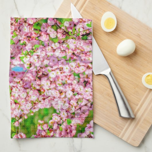 Linge De Cuisine Plum à fleurs (Quart Plié)