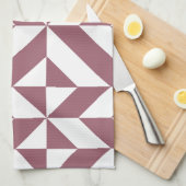 Linge De Cuisine Plum Geometric Deco Cube Pattern (Quart Plié)