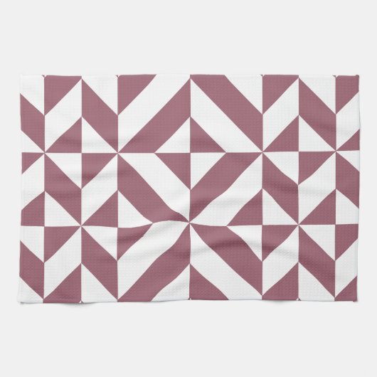 Linge De Cuisine Plum Geometric Deco Cube Pattern (Horizontal)