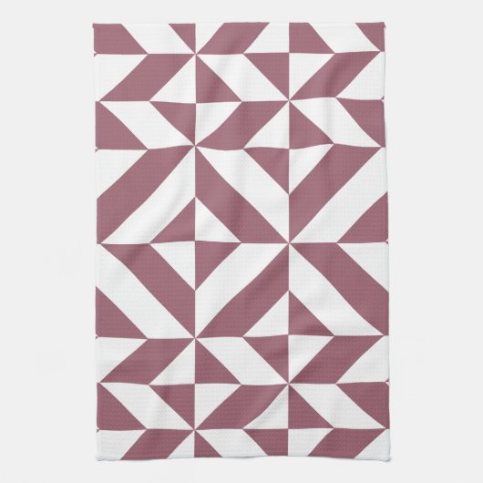Linge De Cuisine Plum Geometric Deco Cube Pattern (Vertical)