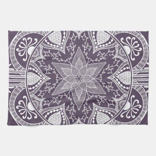 Linge De Cuisine Plum Mandala (Horizontal)