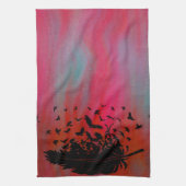 Linge De Cuisine Plume de corbeaux, oiseaux noirs et ravens (Vertical)