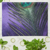 Linge De Cuisine Plume pourpre soyeuse de paon (Plié)