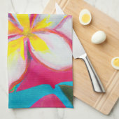 Linge De Cuisine Plumeria fête Hawaii art (Quart Plié)