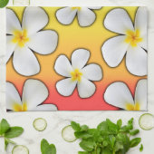 Linge De Cuisine Plumeria Fleurs d'Hawaii sur Rainbow Colors (Plié)