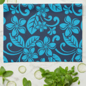 Linge De Cuisine ?PLUMÉRIE DE L'ÎLE (Bleu x 2) (Plié)