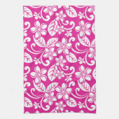 LINGE DE CUISINE PLUMÉRIE DE L'ÎLE (ROSE CHAUD) (Vertical)