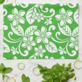 LINGE DE CUISINE PLUMÉRIE DE L'ÎLE (VERT DE CITRUS) (Plié)