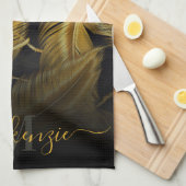Linge De Cuisine Plumes d'or (Quart Plié)