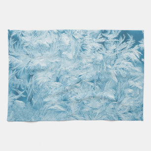 Linge De Cuisine plumes et flocons de neige bleus abstraits