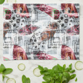 Linge De Cuisine Plumes, ethniques. (Plié)