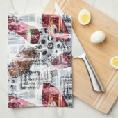 Linge De Cuisine Plumes, ethniques. (Quart Plié)