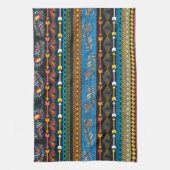 Linge De Cuisine Plumes ethniques : Broderie Boho Chic (Vertical)