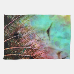 Linge De Cuisine Plumes Pastel Peacock