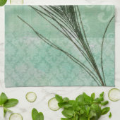 Linge De Cuisine Plumes Peacock Mint (Plié)
