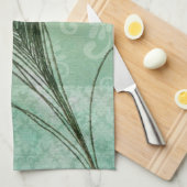 Linge De Cuisine Plumes Peacock Mint (Quart Plié)