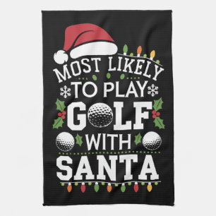 Linge De Cuisine Plus susceptible de jouer au golf avec le Père Noë