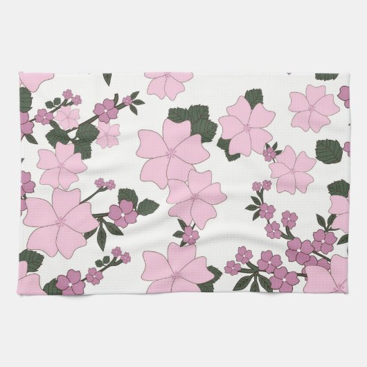 Linge De Cuisine Plutôt rose Floral (Horizontal)