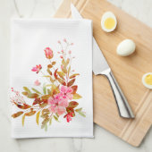 Linge De Cuisine Plutôt rose Rose Feuille (Quart Plié)