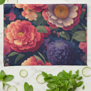 Linge De Cuisine Plutôt vintage rouge Orange mum mum peony floral