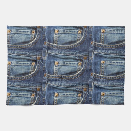 Linge De Cuisine Poche de regard de denim de blues-jean (Horizontal)