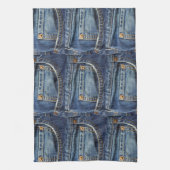 Linge De Cuisine Poche de regard de denim de blues-jean (Vertical)