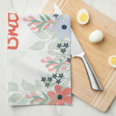 Linge De Cuisine Poche et impression de fleurs bleues (Quart Plié)