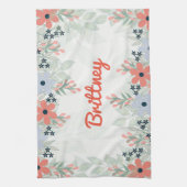 Linge De Cuisine Poche et impression de fleurs bleues (Vertical)