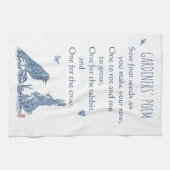 Linge De Cuisine Poème Rustique Gardener bleu & blanc Rabbit Crow (Horizontal)