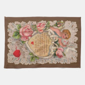 Linge De Cuisine Poème Saint Valentin avec dentelle (Horizontal)