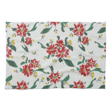 Poinsettias for all seasons kitchen towel