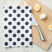 Linge De Cuisine Point de polka de bleu marine (Quart Plié)