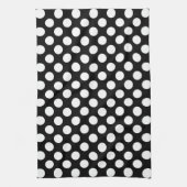 Linge De Cuisine Point de polka noir et blanc (Vertical)