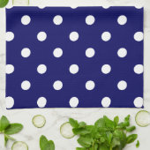 Linge De Cuisine Point Polka bleu (Plié)