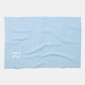 Linge De Cuisine Point Polka bleu et blanc monographié (Horizontal)