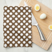 Linge De Cuisine Point Polka Brown et blanc (Quart Plié)