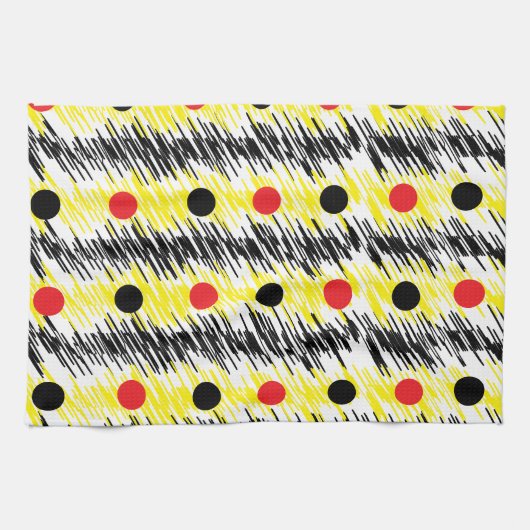 Linge De Cuisine Point Polka moderne Abstrait (Horizontal)