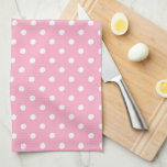 Linge De Cuisine Point Polka rose<br><div class="desc">Serviette de cuisine à pois rose</div>