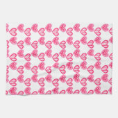 Linge De Cuisine Pointe Polka Et Coeurs De Tirage (Horizontal)