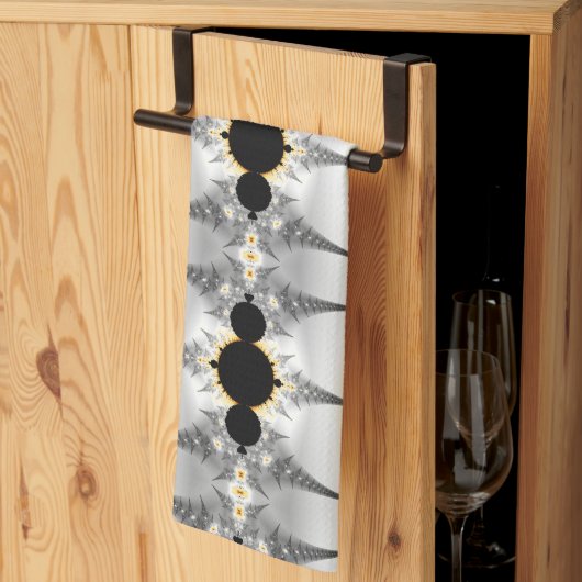 Linge De Cuisine Pointes fractales argent métallisé (Pliage en tiers)