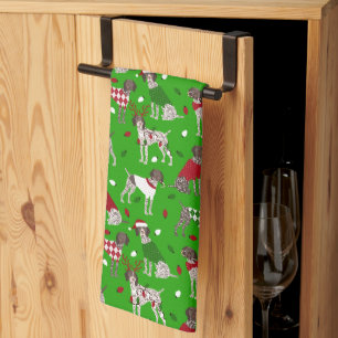 Linge De Cuisine Pointeur court allemand de Noël