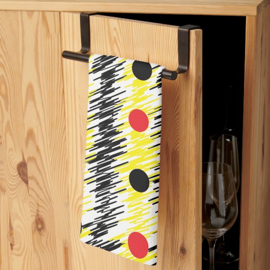 Linge De Cuisine Pointillisme Moderne Abstrait (Pliage en tiers)