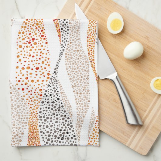 Linge De Cuisine Pointillisme Wavy Polka : Doux Doux Textile (Quart Plié)
