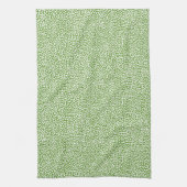 Linge De Cuisine Points aléatoires - Blanc sur Avocado Green (Vertical)