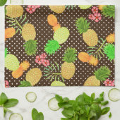 Linge De Cuisine Points ananas Noir (Plié)