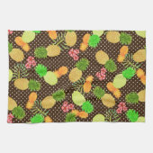 Linge De Cuisine Points ananas Noir (Horizontal)