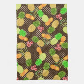 Linge De Cuisine Points ananas Noir (Vertical)