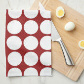 Linge De Cuisine Points blancs sur fond rouge (Quart Plié)